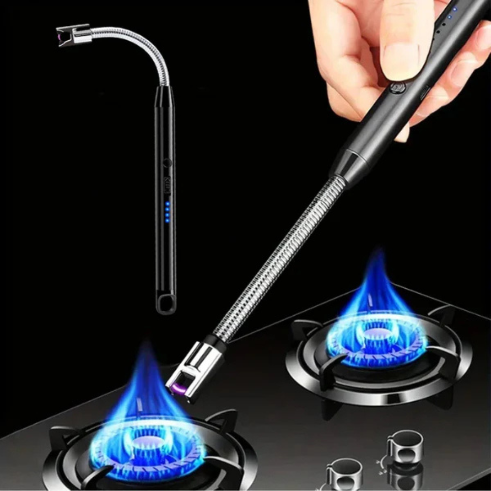 USB Rechargeable Electric Arc Lighter – 360° Flexible Neck Flameless Windproof Plasma Lighter