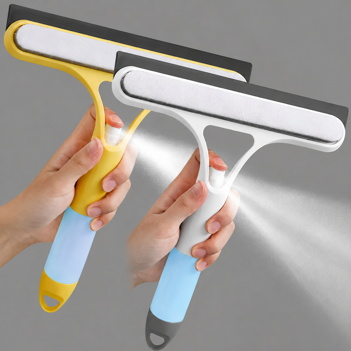 3-in-1 Window & Glass Cleaner Wiper with Spray Bottle