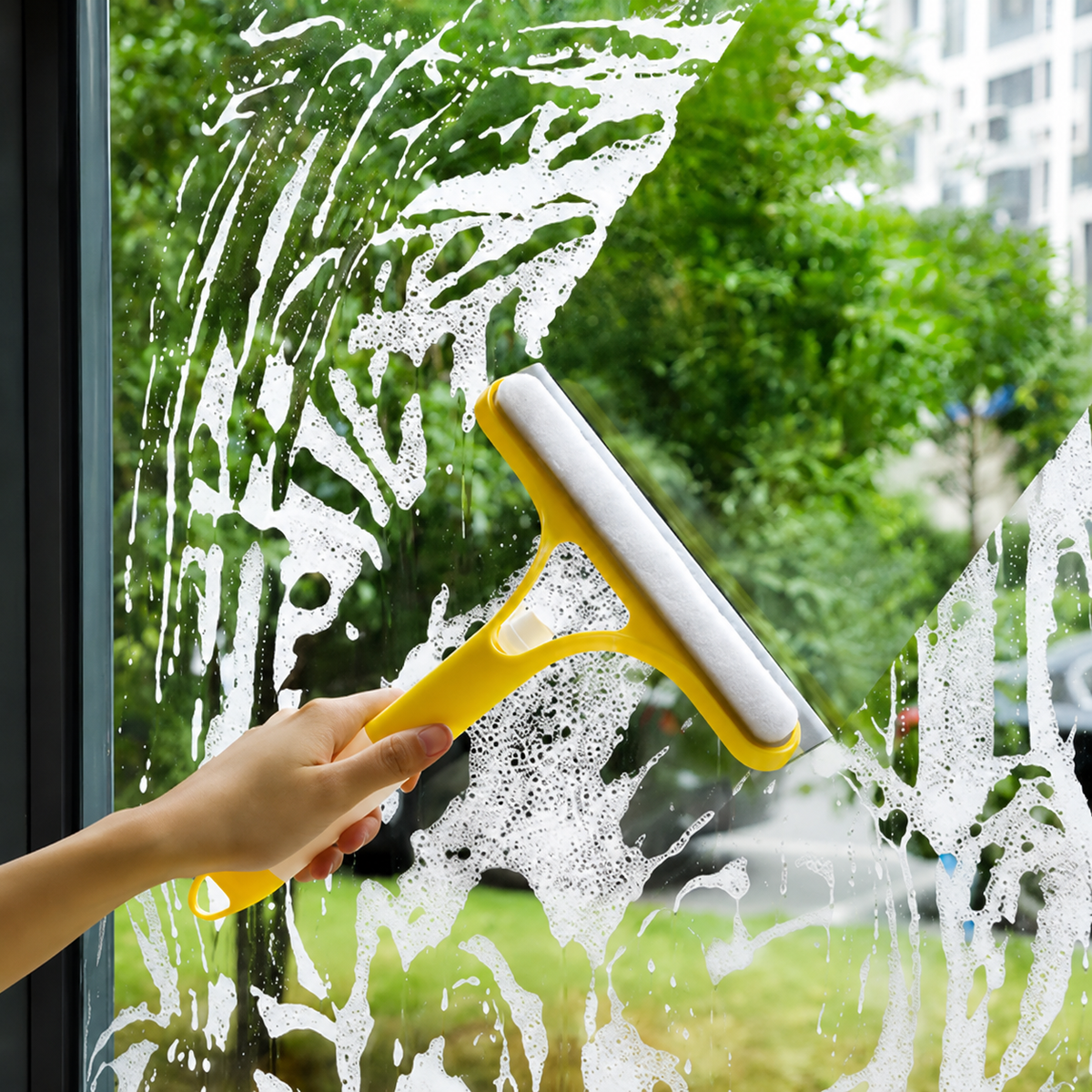 3-in-1 Window & Glass Cleaner Wiper with Spray Bottle