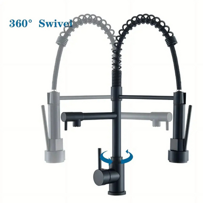 360° Pull-Out Spring Kitchen Faucet Mixer 3 in 1 – Hot & Cold Sink Spring Mixer Tap