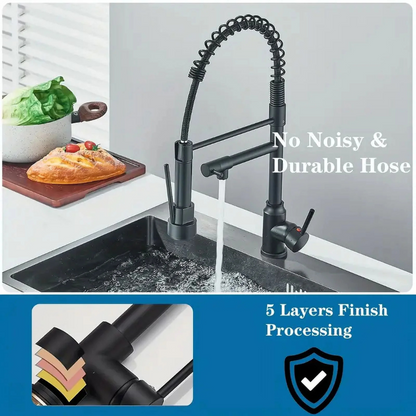 360° Pull-Out Spring Kitchen Faucet Mixer 3 in 1 – Hot & Cold Sink Spring Mixer Tap