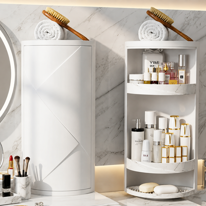 HNH 360° Rotating Bathroom Corner Cabinet – 2 & 3 Layer Wall Mounted Storage Organizer