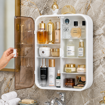 HNH Wolk Flat Wall Mounted Bathroom Cabinet – Double Door Plastic Storage Cabinet