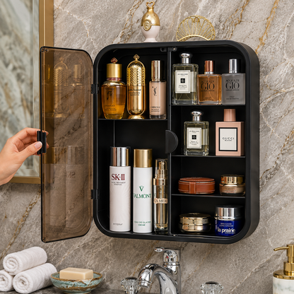 HNH Wolk Flat Wall Mounted Bathroom Cabinet – Double Door Plastic Storage Cabinet