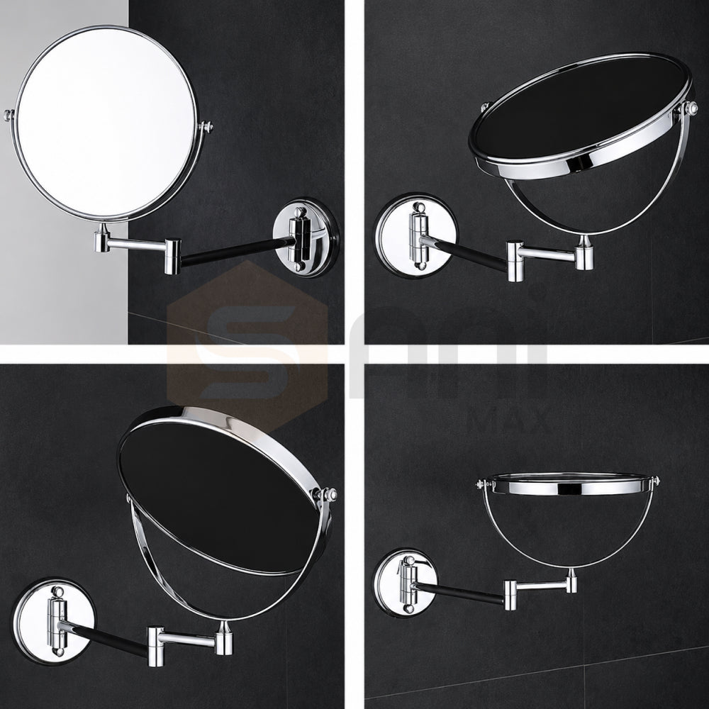 360° Wall Mounted Double-Sided Magnifying Makeup & Shaving Mirror (1X/3X Zoom)