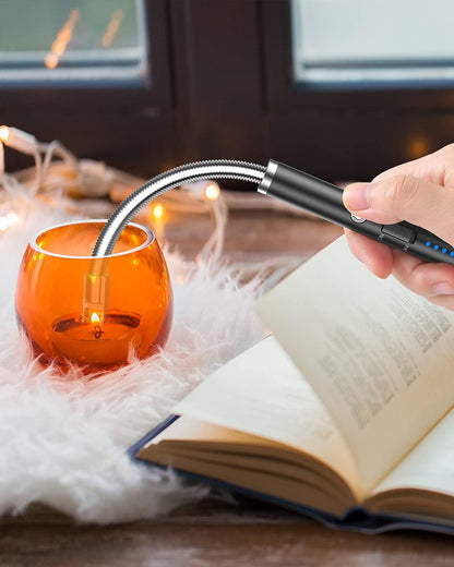 USB Rechargeable Electric Arc Lighter – 360° Flexible Neck Flameless Windproof Plasma Lighter