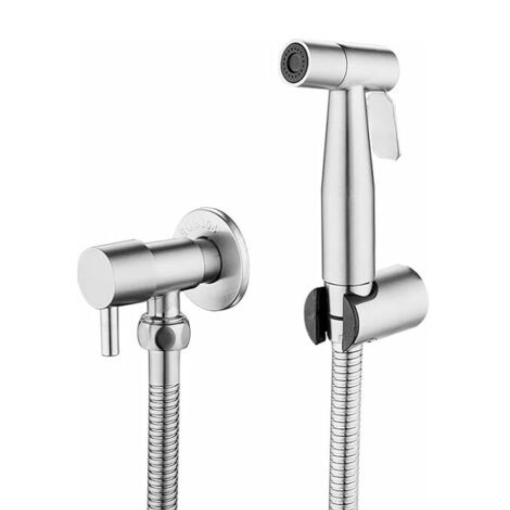 304 Stainless Steel Muslim Shower Set with Holder & Hose – High Pressure Toilet Bidet Sprayer