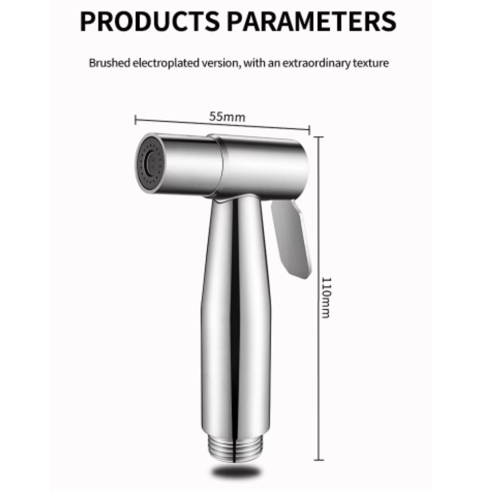 304 Stainless Steel Muslim Shower Set with Holder & Hose – High Pressure Toilet Bidet Sprayer