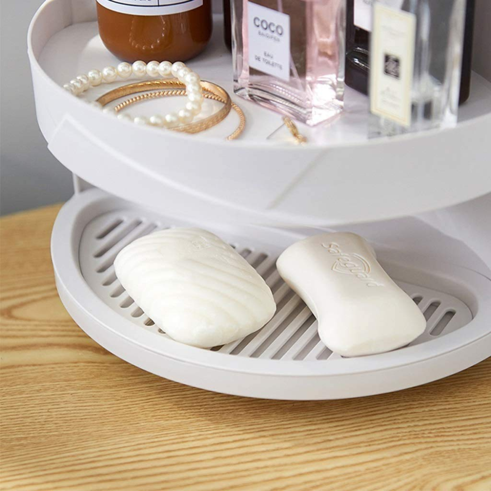 HNH 360° Rotating Bathroom Corner Cabinet – 2 & 3 Layer Wall Mounted Storage Organizer