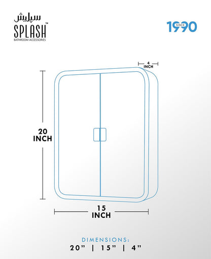 Splash Wall Mounted Bathroom Cabinet – 2 Door Storage Rack