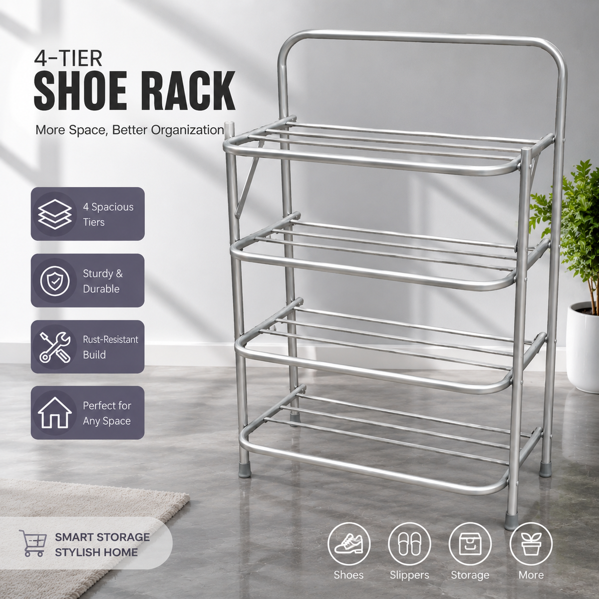 Multi-Layer Shoe Rack – 3/4/5 Tier Shoe Storage Organizer