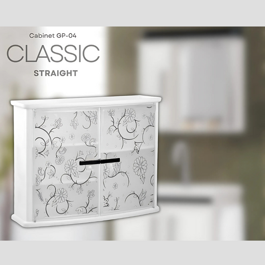 Wall Mounted Plastic Bathroom Storage Flat Cabinet – Waterproof Double Door Organizer